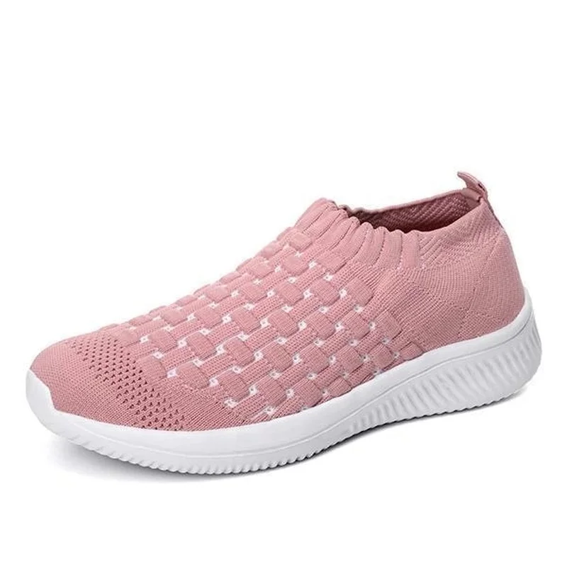 

Spring Breath Mesh Sneakers Women Flat Heel Weave Solid Light Weight Casual Fashion Sock Shoes Ladies Female Running Training