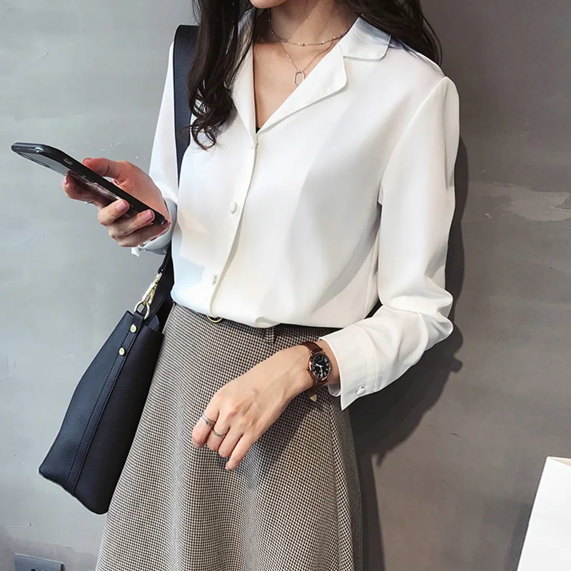 Женская блузка с длинным рукавом в Корейском стиле | одежда