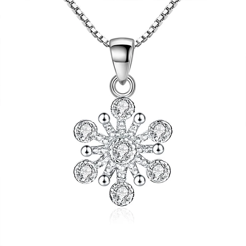 Новое корейское ожерелье с подвеской в виде снежинки Изысканная Женская цепочка