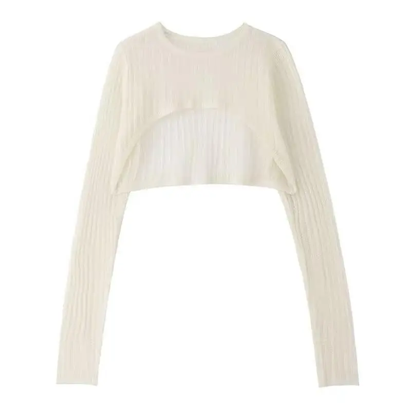 Женские дышащие топы Shrugs с круглым вырезом и вырезами летние кроп-топы защитой от