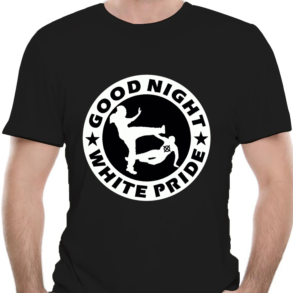 Спокойной ночи белая гордость футболка GNWP Antifascist антирасистские скинхедов в