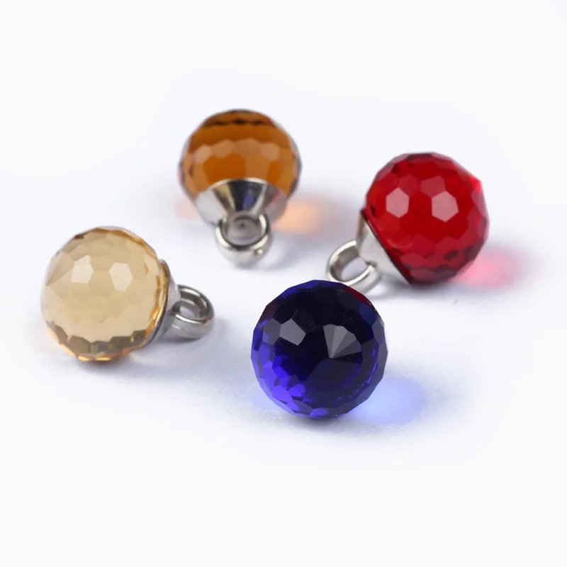 Круглые Хрустальные алмазные пряжки 5 шт. 10 мм цветные прозрачные стеклянные