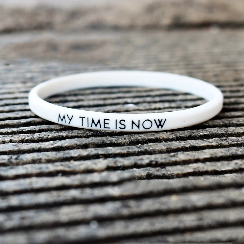 Модный силиконовый браслет My Time Is Now, силиконовый браслет для мужчин и женщин, браслет ubber, браслет для спорта на открытом воздухе, ремешок, подарки