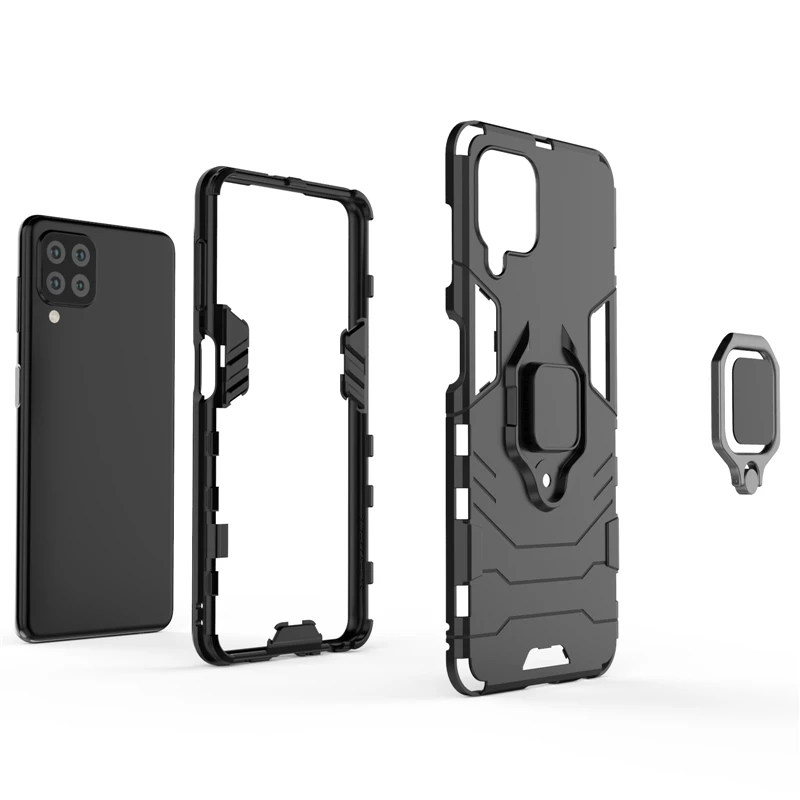 for samsung galaxy m32 case shockproof armor finger ring bracket case for samsung galaxy m22 cover for galaxy m52 5g galaxy a03s free global shipping