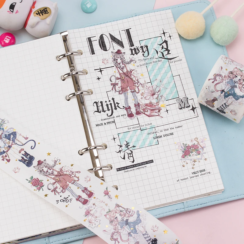 Клейкая лента для леди кошки специальный масляный позолота милая кошка девочка