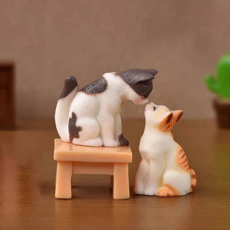 Мультяшная Милая модель кошки животные миниатюры полимерные фигурки кошек