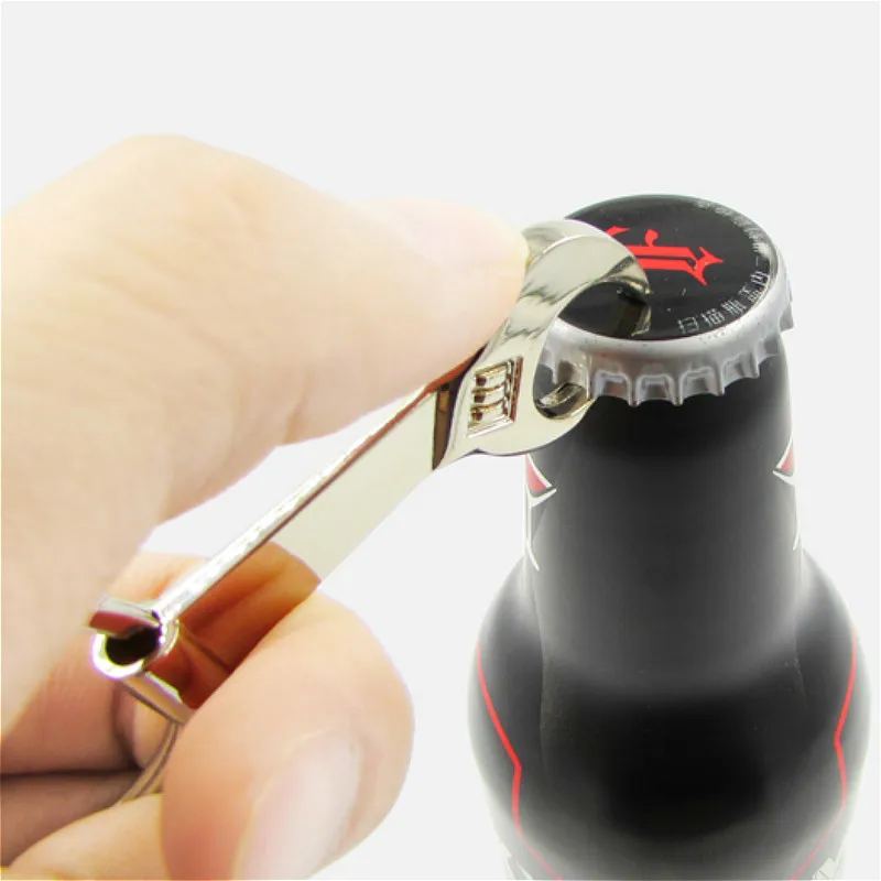 

2020 HOT NEW Hot Sale Wrench Key Shape Silver Key Ring Chain Keychain Keyfob Bottle Can Opener