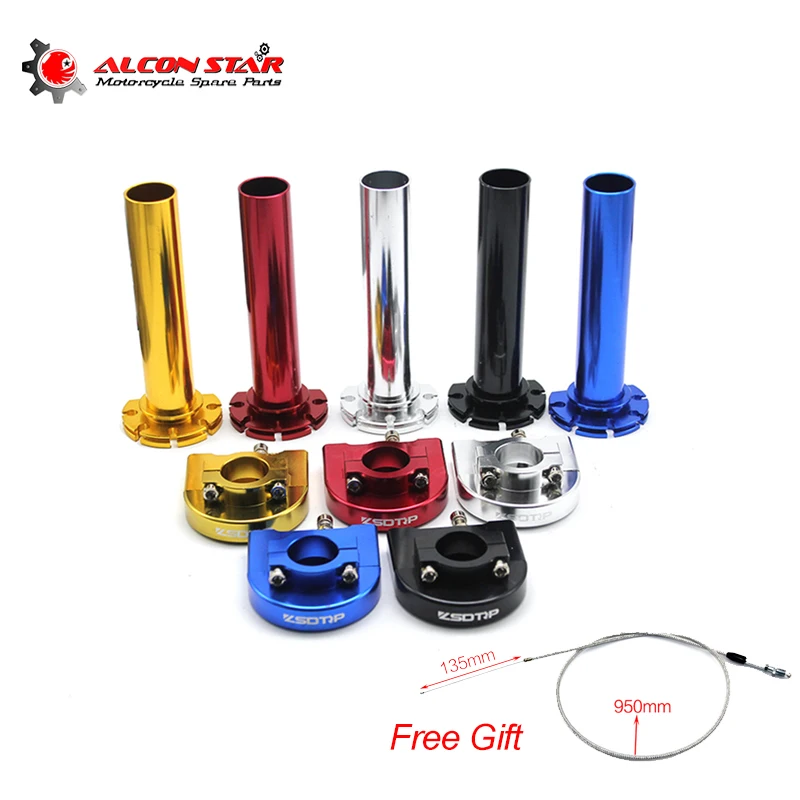 

Alconstar- 7/8" 22mm Universal CNC Aluminum Grip Motorcycle Throttle Twist Grips Cable Accelerator Moped Scooter Refit Part Race