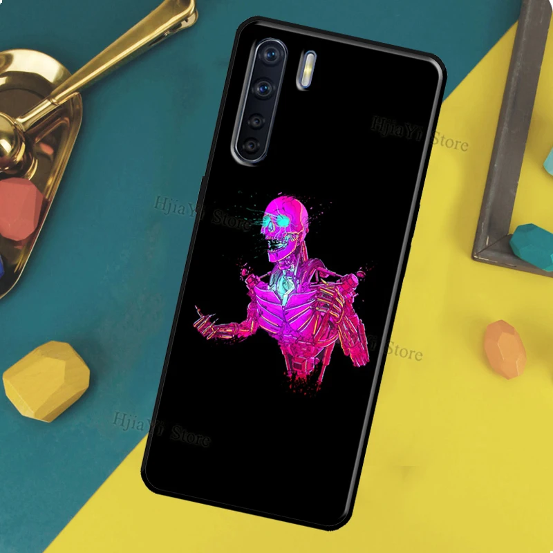 Чехол с изображением черепа и осьминога для OPPO A15 A1K A91 A93 A52 A72 A3S A5S A54 A74 A94 A31 A53 A5 A9 A53S