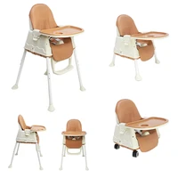 2021 hot sale cheap cushion booster 3 in 1 foldable portable plastic kids dining feeding high chair for baby
