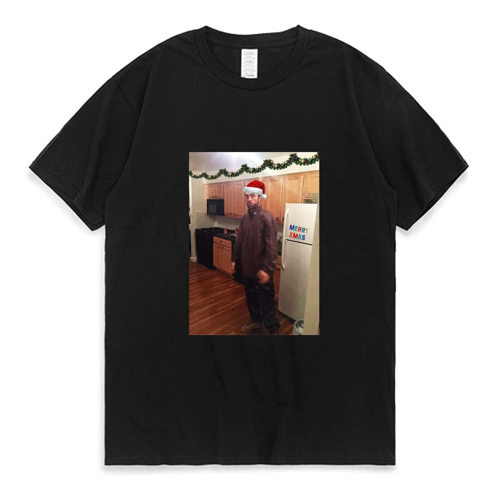 

Robert Pattinson Christmas Holiday Funny Pattern Print T Shirt Tops Unisex 100% Cotton Fashion Oversized T-shirt Men Women Tees