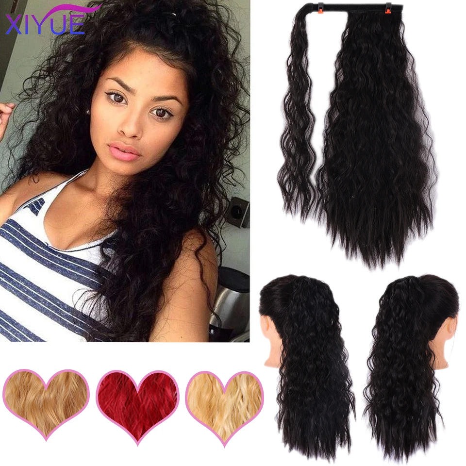 XIYUE длинные афро кудрявые Волшебные пасты кудрявый хвостик синтетические