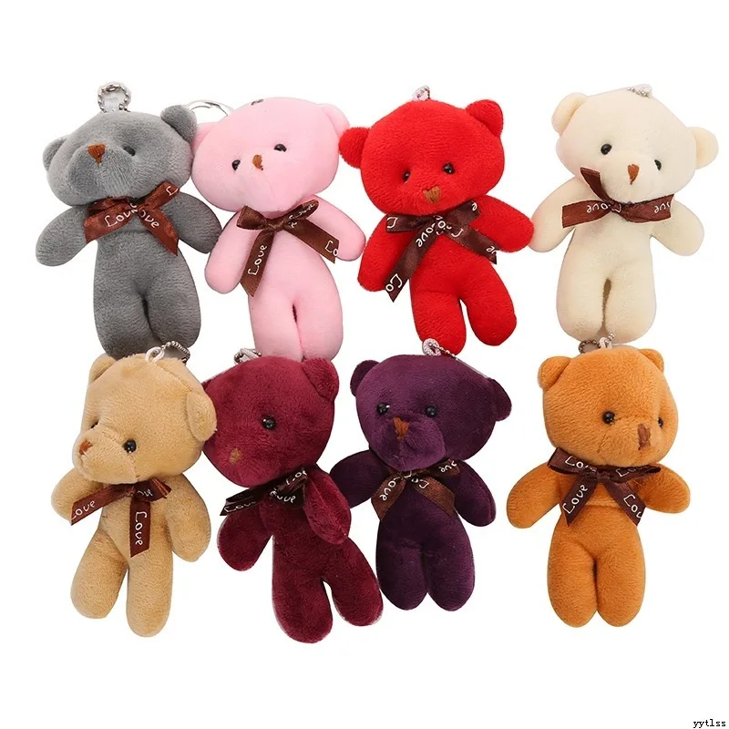 

1pcs 10 Colors Mini Teddy Bear Stuffed Animals Plush Toy Bouquet Bears Flowers for Wedding Gift Little Bear Small Pendant