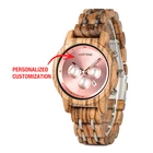 Женские светящиеся часы BOBO BIRD с хронографом из дерева и металла, женские наручные часы, Подарочная коробка, Прямая поставка, индивидуальное имя
