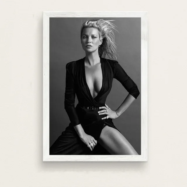 13 Kate Moss супер модель звезда Мода сексуальная B& W художественная живопись Шелковый Холст плакат настенный домашний декор - Цвет: 13