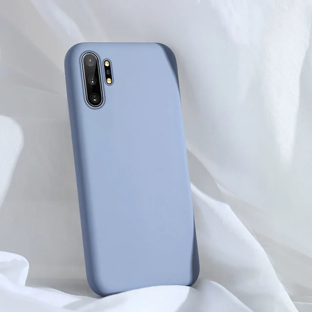 Gray Purple Note10 чехол жидкий мягкий, силиконовый, из ТПУ чехол для samsung Galaxy Note 10 Plus Note10Plus Note10+ Not 10 Plus 10+ Coque Fundas - Цвет: Gray Purple