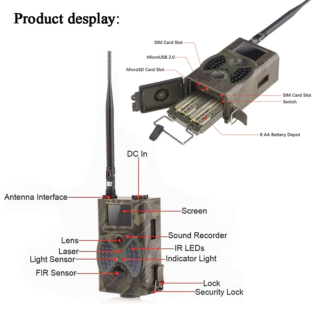 

HC300M hunting camera Night Vision Trail camera outdoor 2G MMS SMS SMTP 940nm IR invisible Trail camera Scouting Photo Trap