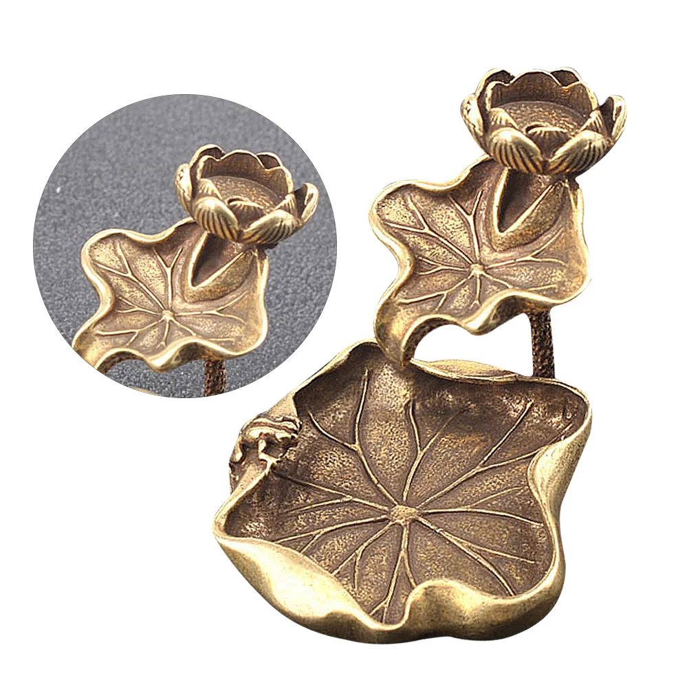 

Brass Incense Frame Lotus Shaped Incense Rack Practical Incense Holder Tea Pet Coppery Color
