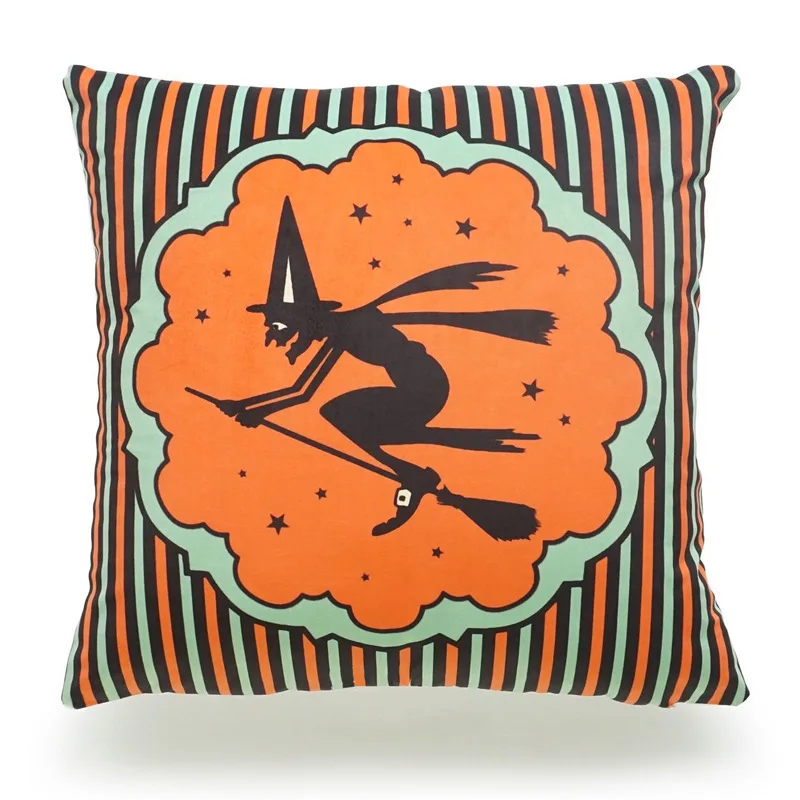 

Twins Party 45x45cm Trick Treat Pumpkin Print Throw Pillow Cushion Happy Halloween Throw Pillowcase ghosts Horror Cushion Case