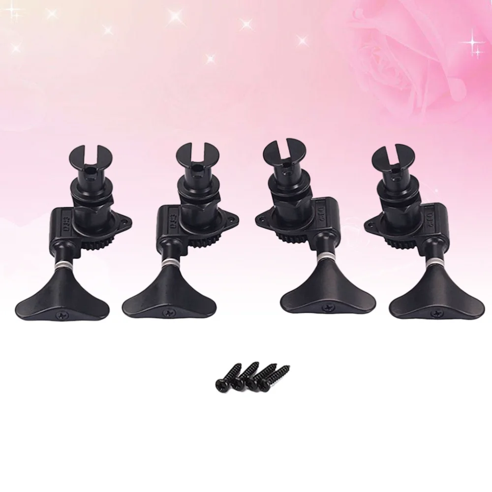 

4pcs GC117 2L 2R Enclosed Ukulele Tuning Pegs Tuners Nickel Machine Head Furrules Mounting Screws Keys Set for Bass Ukulele