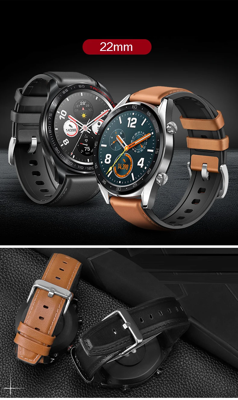 22 мм ремешок для часов huawei watch GT/Honor Magic watch 2/samsung Galaxy 46 мм сменный ремешок gear S3 Frontier/Classic