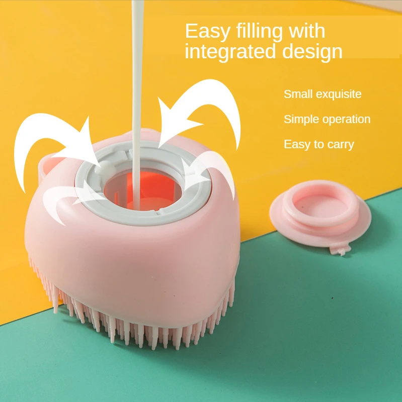 Adult Bathing Rubbing Back Towel Pet Massage Brush Shampoo Silicone Filling Liquid Baby | Дом и сад