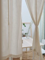 split door curtain japanese linen beige half curtain rental house partition curtain shop curtain feng shui curtain