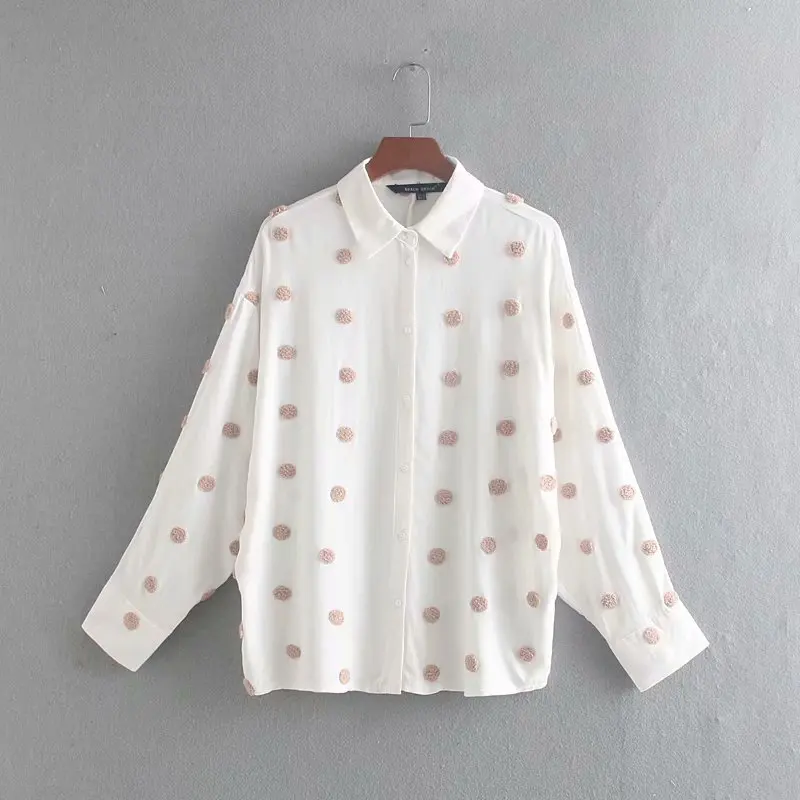 Осень 2019 новая &quotЖенская одежда вышивка точка блузка куртка C4-26513 |