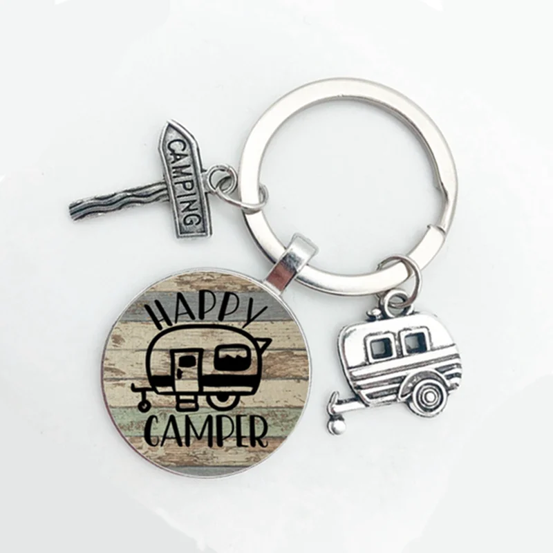2021 New Cute Camper Wagon, I Love Camping Keychain, Trailer Road Sign Keychain, Holiday Travel Souvenir Gift