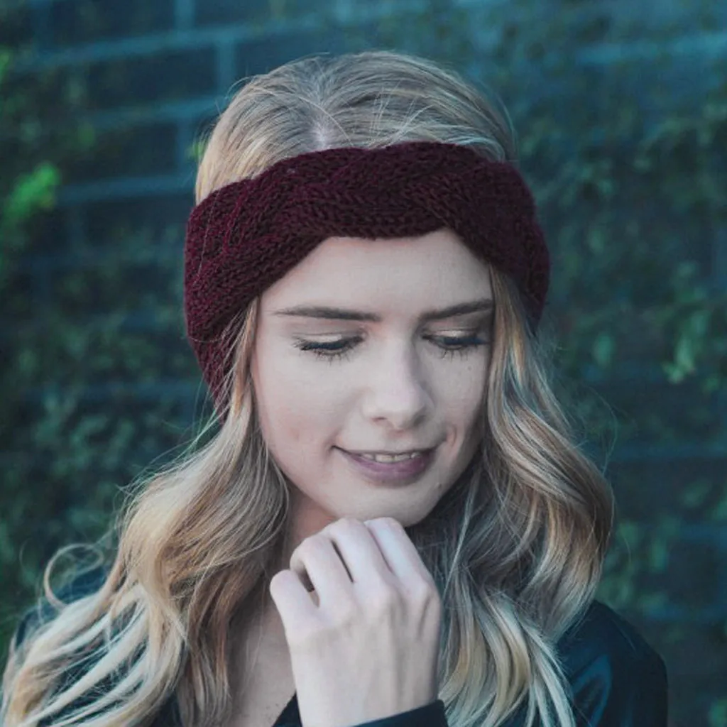 Ободки для женщин вязаные повязки волос детей девочек Зимняя Теплая повязка на
