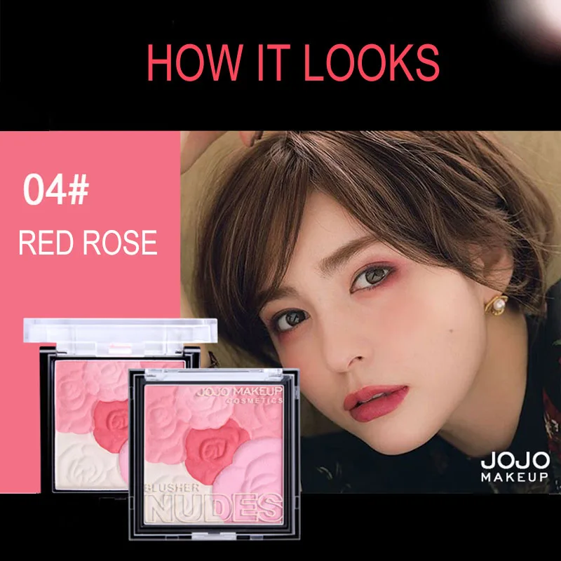 Роскошная брендовая косметика новинка румяна для макияжа пудра 4 цвета Цветочная