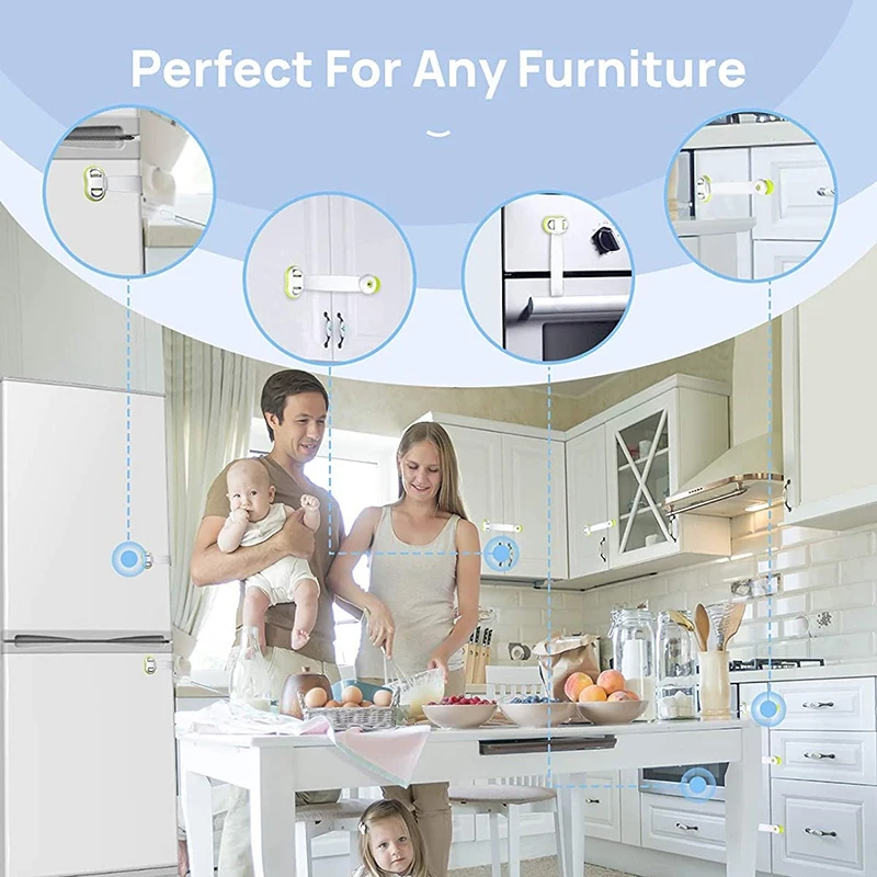 Child Safety Cabinet Locks 10 Pack Baby Proofing Refrigerator With Strong Adhesive No Tools Or Drilling | Обустройство дома