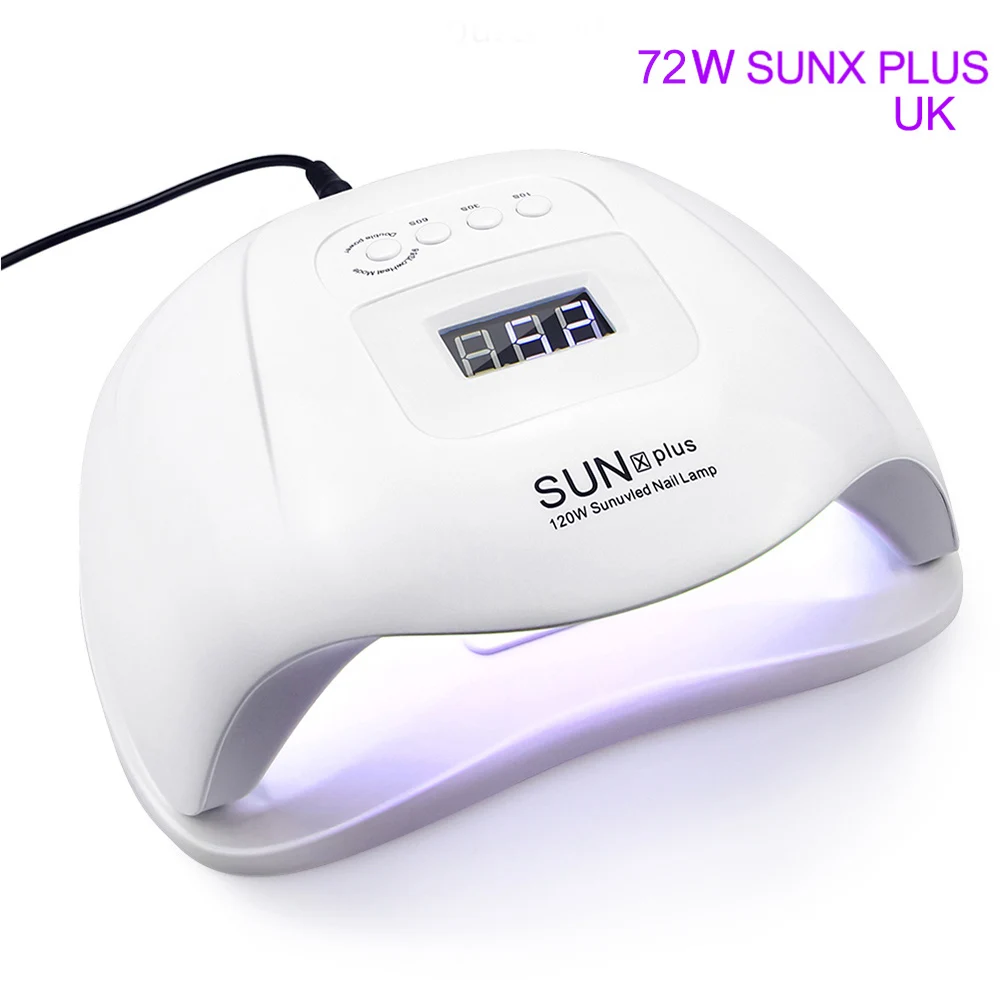 SUNX5 Plus 72 Вт/54 Вт УФ-лампа, светодиодный светильник для ногтей, Сушилка для ногтей, Солнцезащитный светильник для маникюра, лампа для сушки гелевого лака - Цвет: SUNX Plus UK