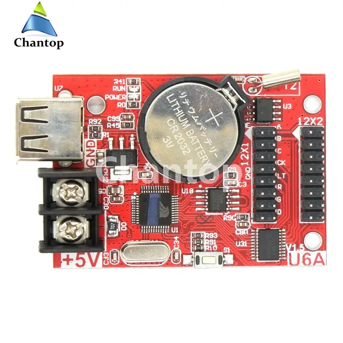 HD-U6A USB порт 32*320 пикселей Одноцветный/двухцветный светодиодный контроллер с асинхронным управлением макс. 20 шт p10 Модуль дисплея sup порт