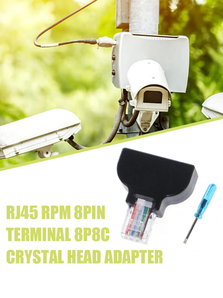 

1pcs RJ45 to 8 Pin Terminal Adapter 8P8C Crystal Head Cat5e Cat6e Cat7e Cable Adapter Converter Block Plug for CCTV Camera