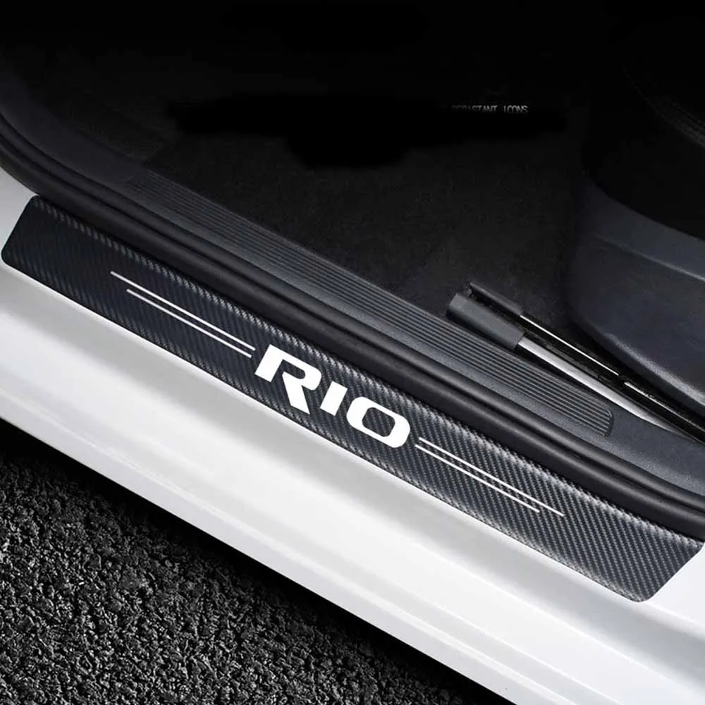 

4pcs car sticker Door slot Sill Sticker decoration For KIA Rio 2 3 4 X Line car styling accessories