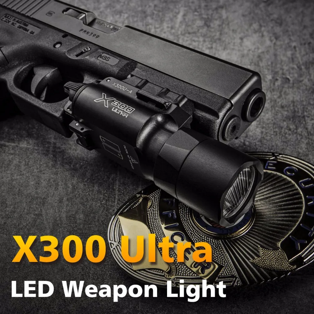 

500 Lumens High Output Tactical X300 Ultra Pistol Gun Light X300U Weapon Light Lanterna Flashlight Glock 17 18 1911 Pistol Light