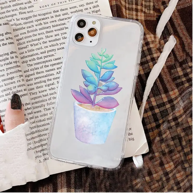 

Watercolor plants with flowers Phone Case For iphone 5 6 7 8 10 x xs 11 pro max 12 mini se2020 Fundas Coque