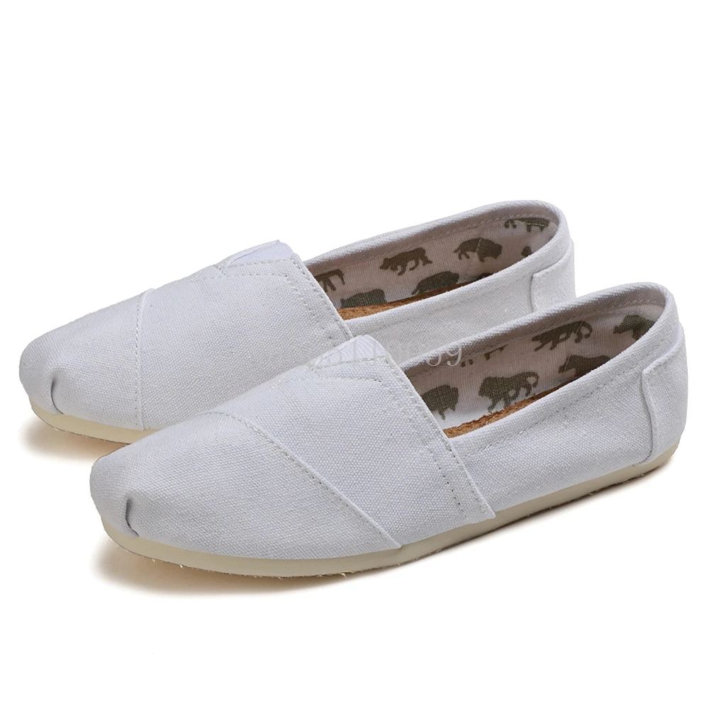 Женские парусиновые туфли без шнуровки удобные дышащие лоферы повседневная