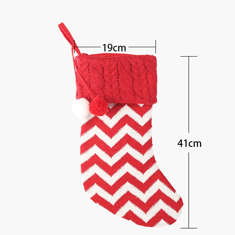 Новые рождественские чулки Веселое Рождество Яркие сумки вязаные вечерние