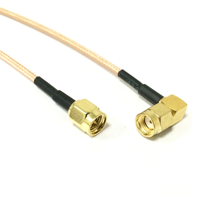 

1PC Wireless Modem Extension SMA Male to RP SMA Male Plug Right Angle Pigtail Cable Adapter RG316 15cm/30cm/50cm/100cm NEW