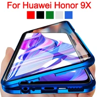Honor protective case honor9x for huawei honer bumper phone cover hawei hauwei honer Magnetic adsorption Glass Coque
