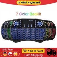 7 colors backlight mini keyboard 2 4g wireless touchpad mouse for tv box mini pc ps3 within lithium battery ship from spain