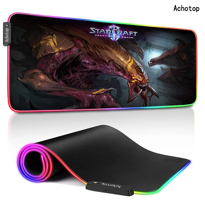

900x300 мм RGB Starcraft игровой коврик для мыши XL коврики для компьютерной мыши коврики для мыши большой резиновый скоростной Настольный коврик для ...