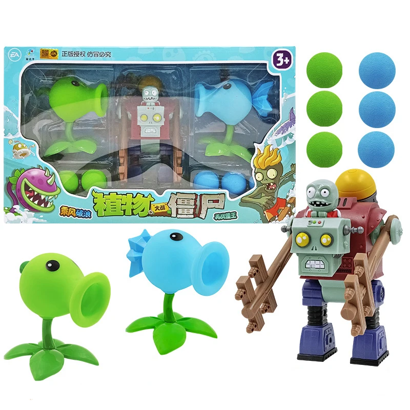 

3pcs/lot Plants vs Zombies Action Figure Toys PVZ Gargantuar Zombie Peashooter Snow Pea Ejection Game Toy Gift for Kids No Box
