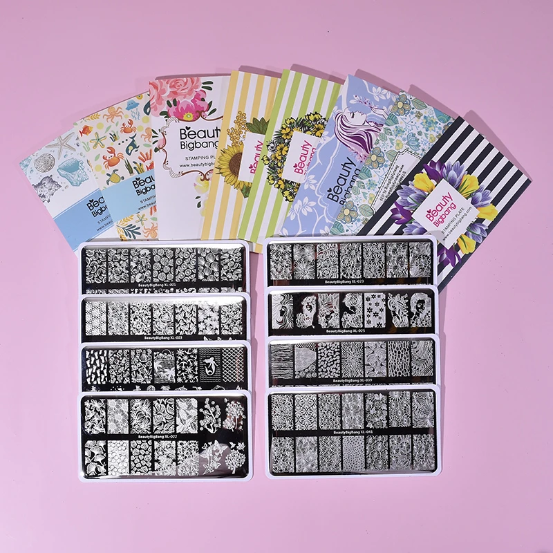 BeautyBigBang 6*12 см прямоугольные штампованные пластины для ногтей набор цветочных
