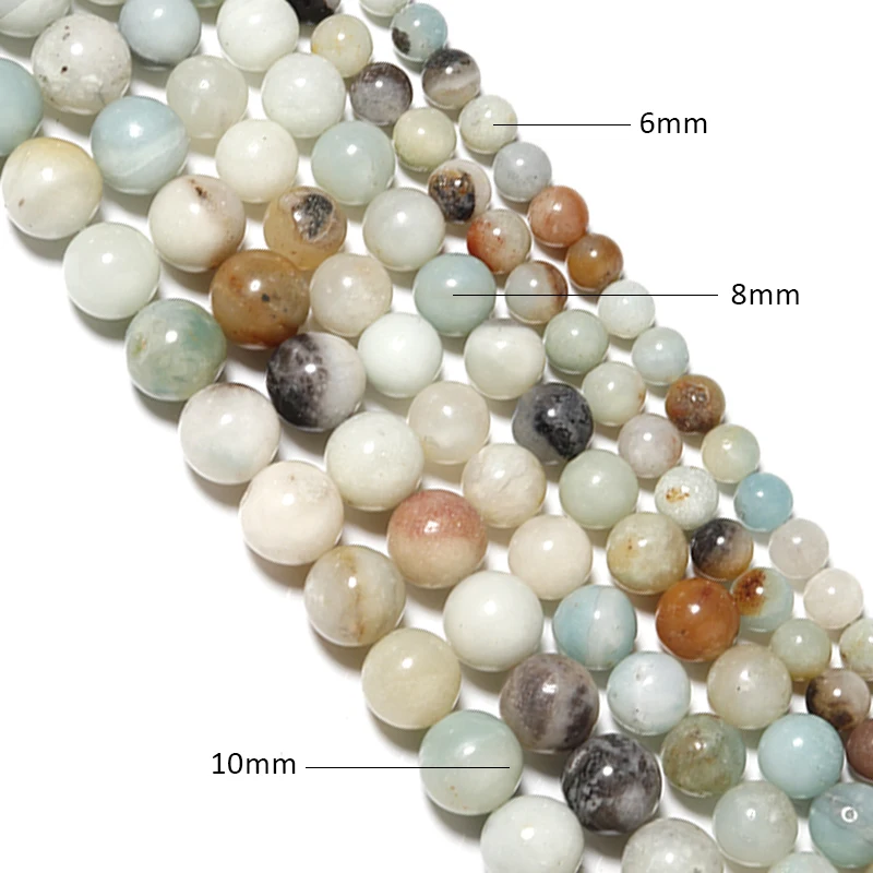 

35-60pcs/strand 6 8 10mm Amazonite Agates Natural Stone Beads Round Loose Spacer Beads For Jewelry Making DIY Bracelet 15''