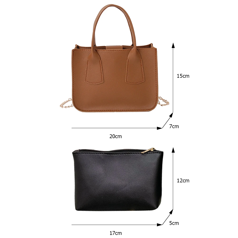 

Fashion Women Solid Color Crossbody Shoulder Bag Chain Small PU Leather Messenger Purse Pouch Composite Bags Ladies Handbags