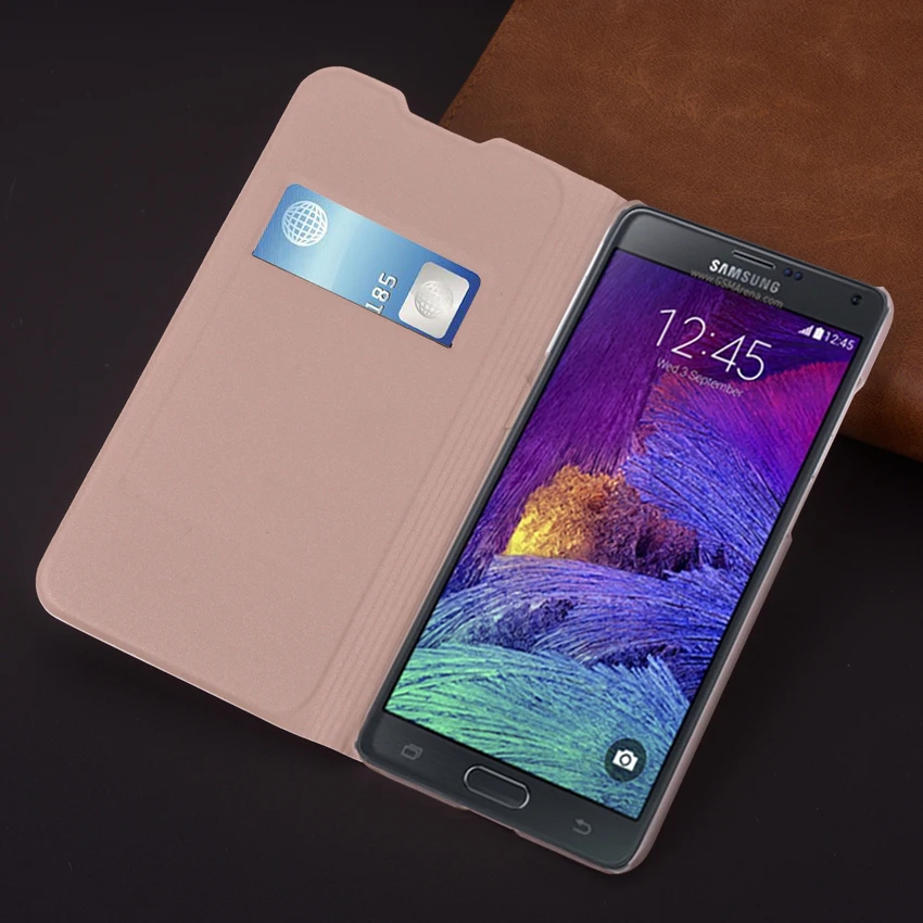 Тонкий чехол кошелек для samsung Galaxy Note 4 Note4 N910F N910G N910U телефона откидная крышка с