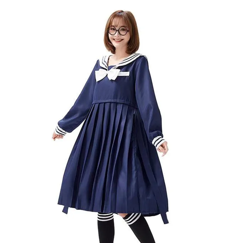

Blue Women Halloween Student Uniform Costumes Female Navy Sailor Cosplay Carnival Purim Parade Nightclub Role Play Party Dress